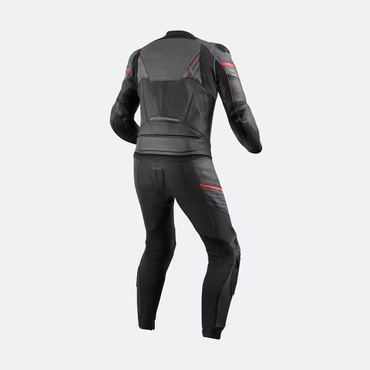 Redline Racer Black Leather Biker Suit