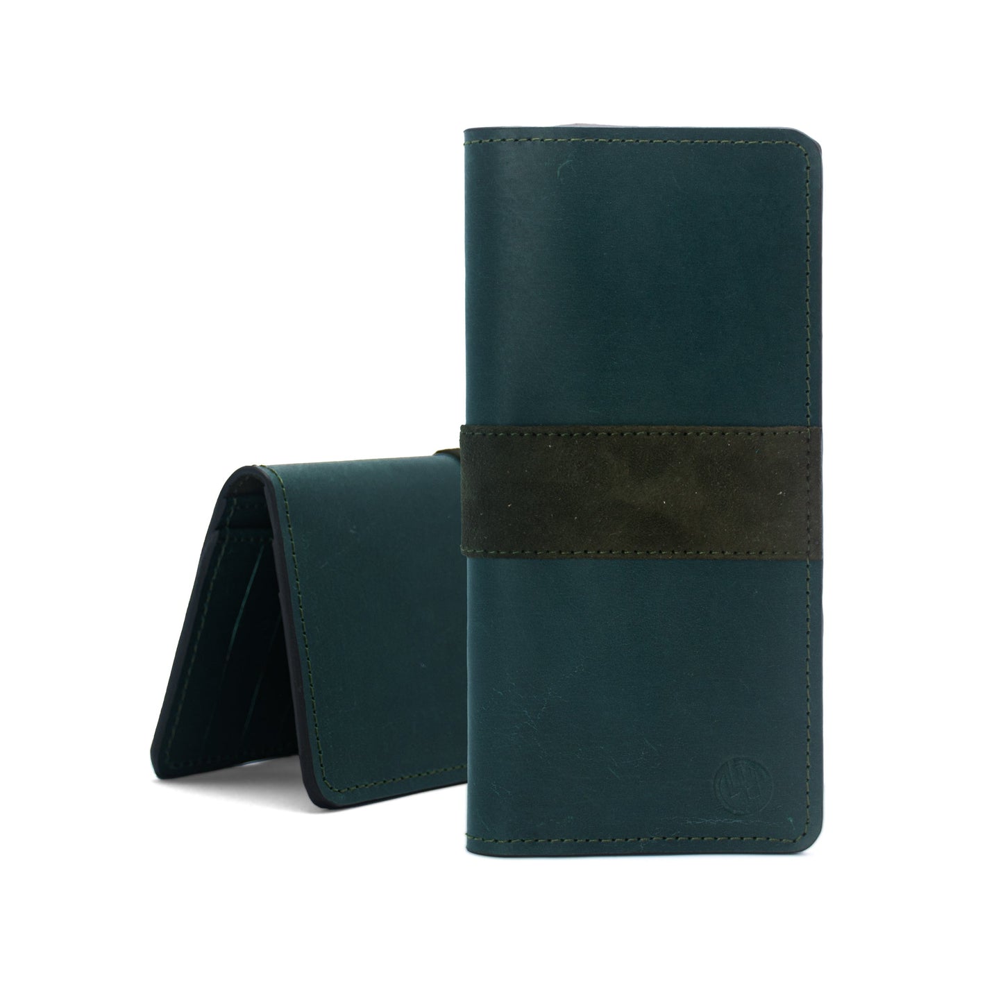 Buffalo Crazy Horse Leather Wallet with Goat Suede Inner and Upper Contrast