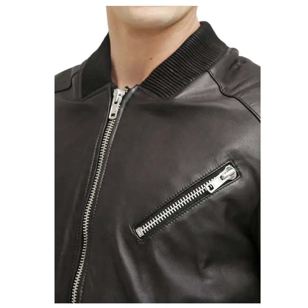 Premium Native American Leather Bomber Jacket