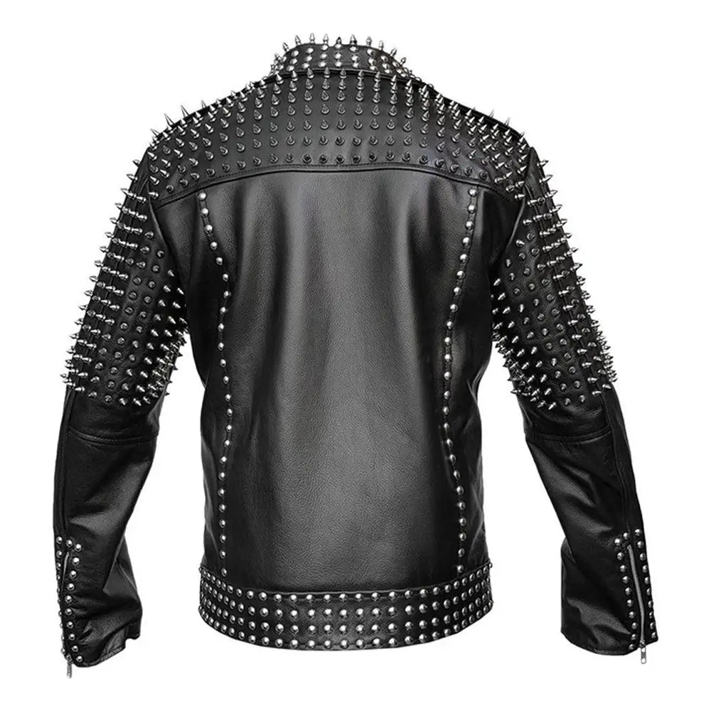 Men’s Spiked Real Leather Studded Jacket