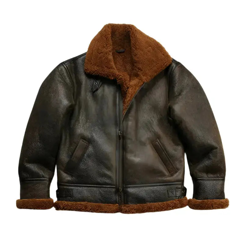 Mens B3 Sheepskin Shearling Leather Bomber Jacket