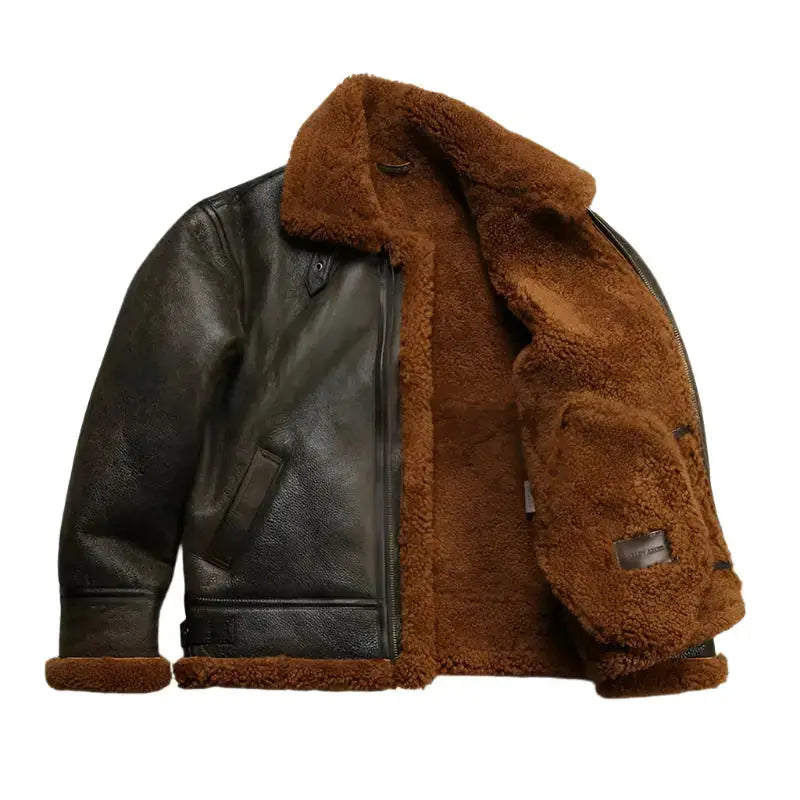 Mens B3 Sheepskin Shearling Leather Bomber Jacket
