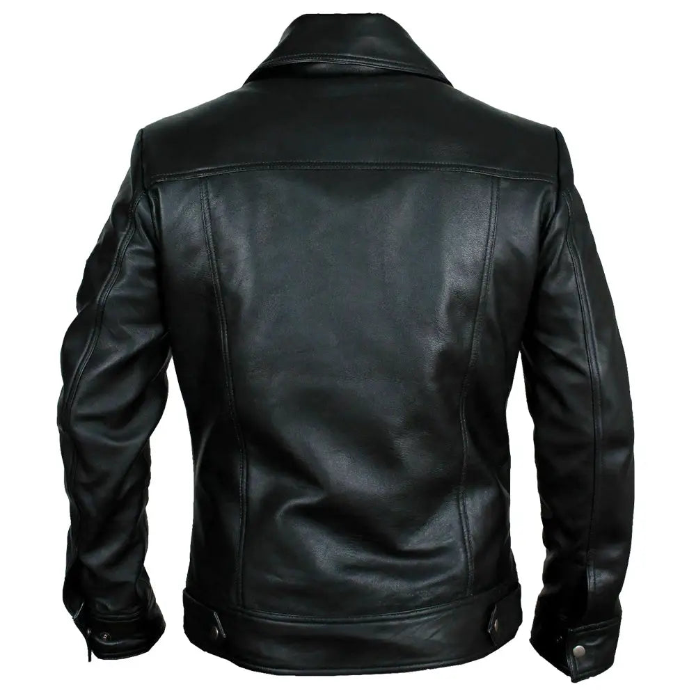 Mens Buster Slim Fit Leather Jacket