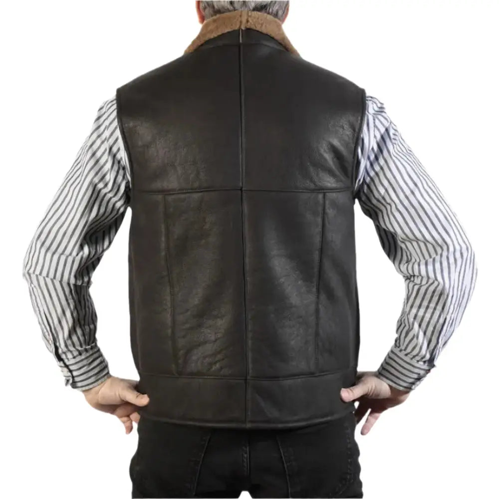 Mens Caramel Nappa Lamb Leather Gilet