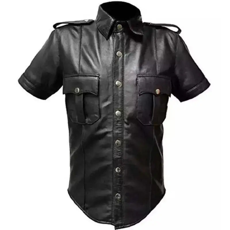 Men’s Sheep Leather Police Uniform Shirt