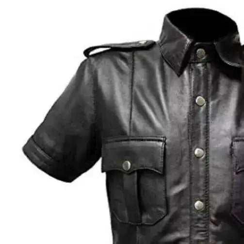 Men’s Sheep Leather Police Uniform Shirt