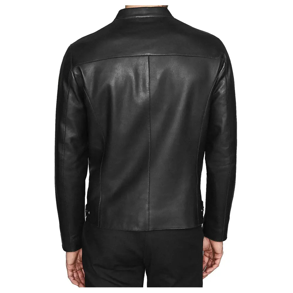 Men's Leather Café Racer Jacket
