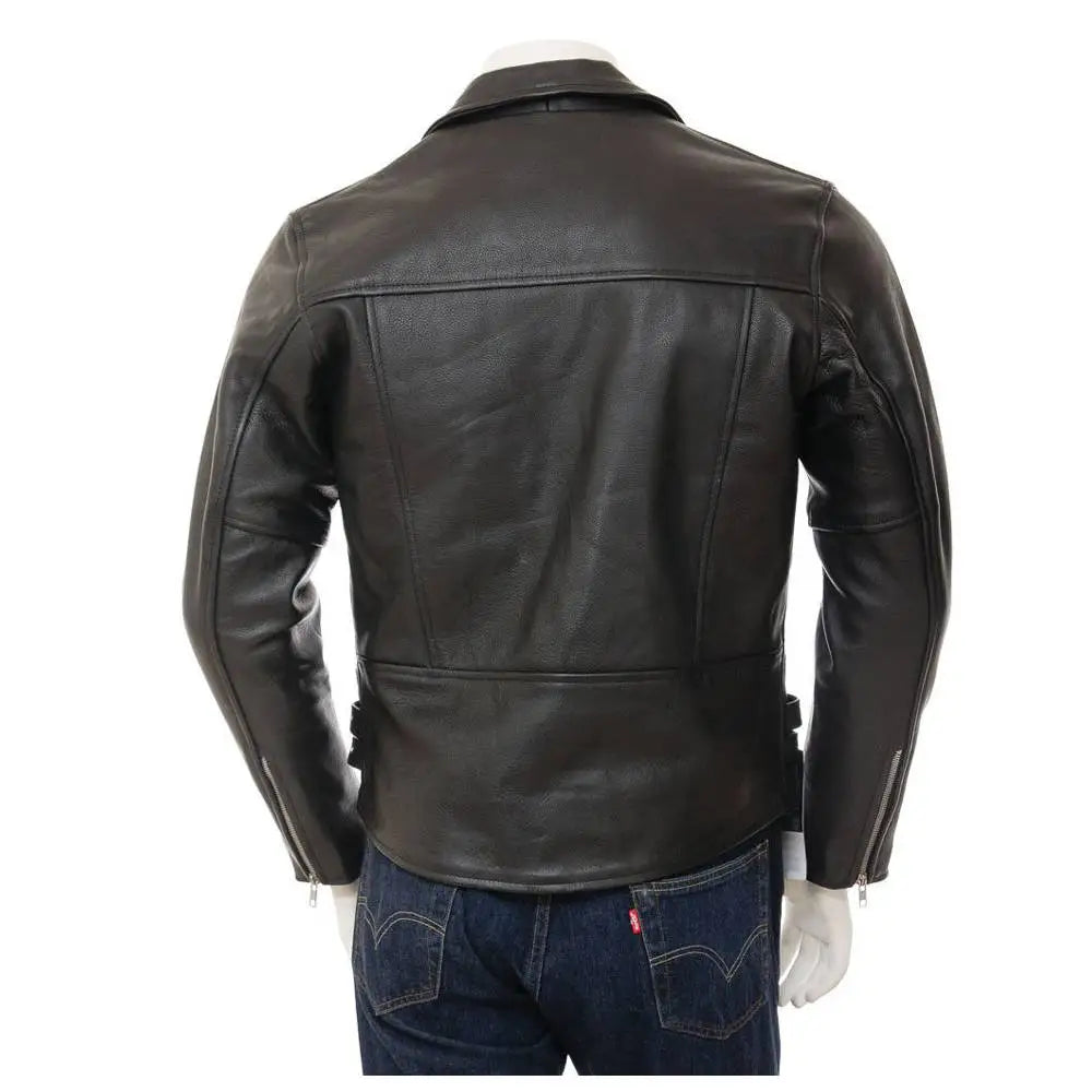 Men’s Real Leather Moto Biker Jacket
