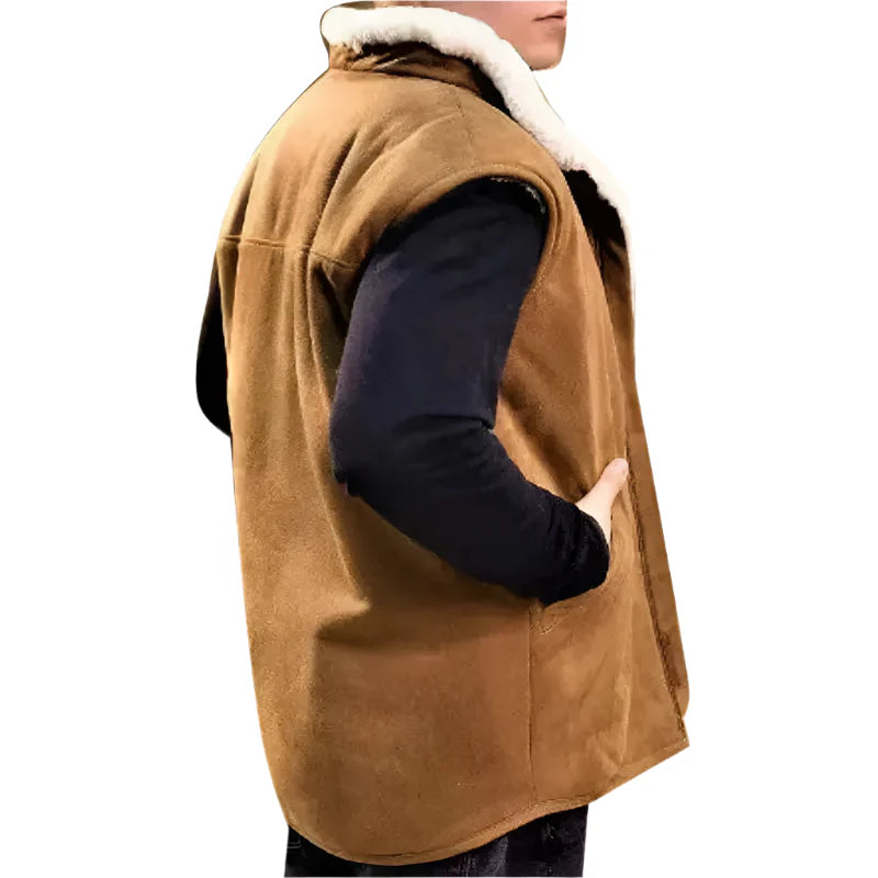 Mens Shearling B3 Bomber Vest Aviator Gilet