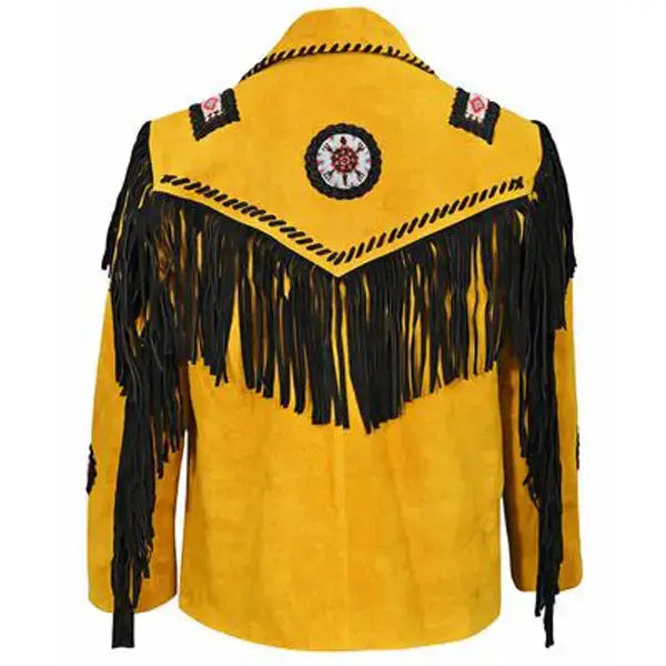 Men's Traditional Native American Western Leather Jacket