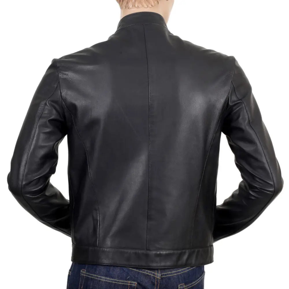 Men’s Top Soft Cowhide Studded Leather Jacket