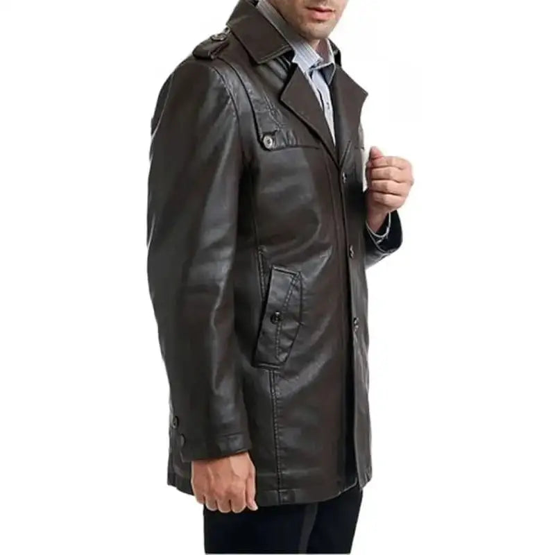 Men’s Black Motorcycle Leather Coat