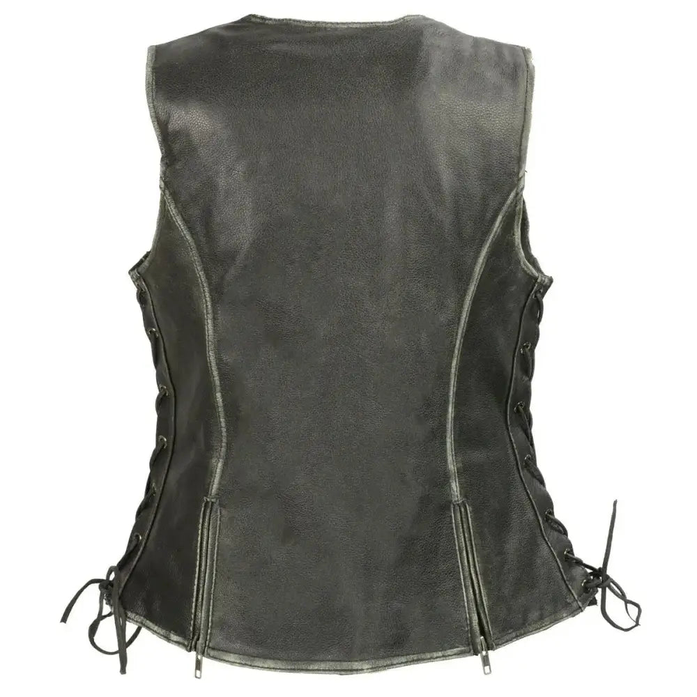 Women’s Gun Pocket Fashion Leather Vest