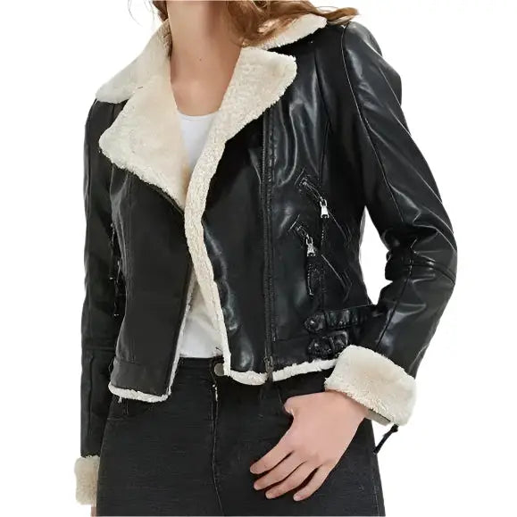 Women's Black B3 Shearling Bomber Jacket