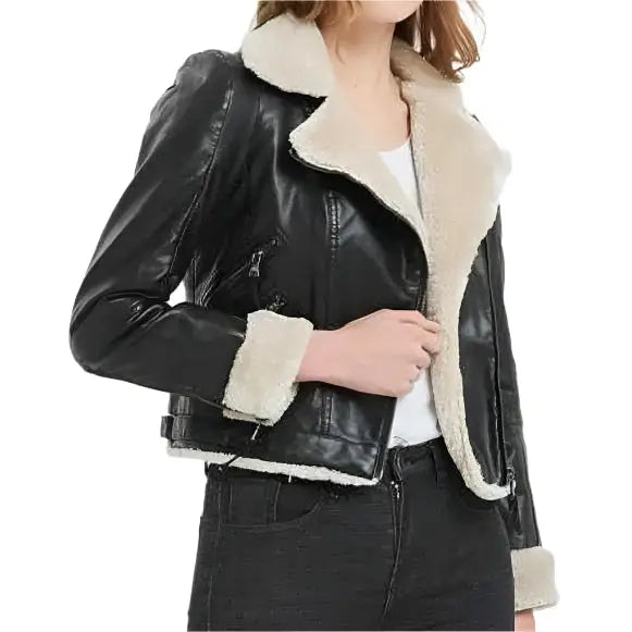 Women's Black B3 Shearling Bomber Jacket