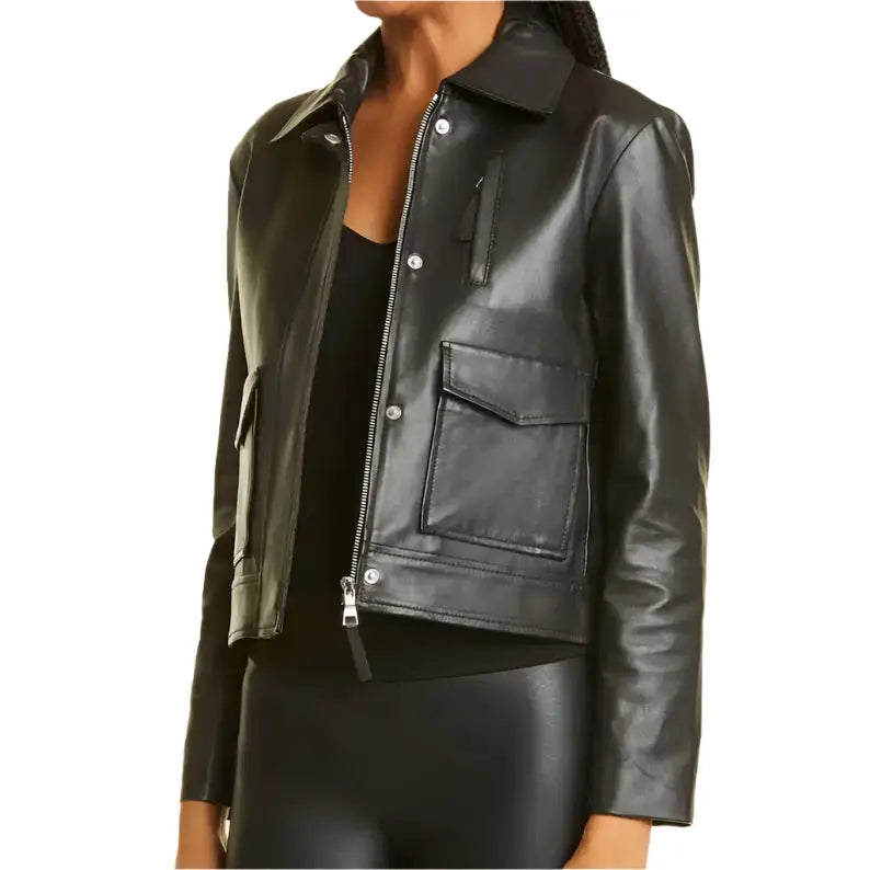 Womens Black Motorcycle Jacket