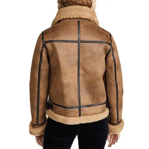 Women’s Brown Shearling Aviator Jacket