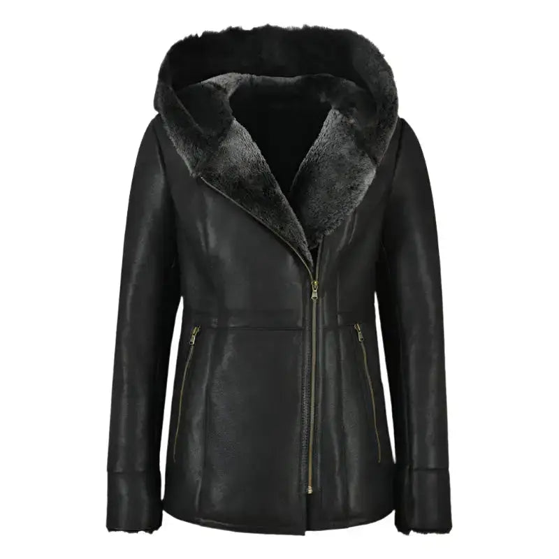 Women’s Grey Shearling B3 Aviator Jacket