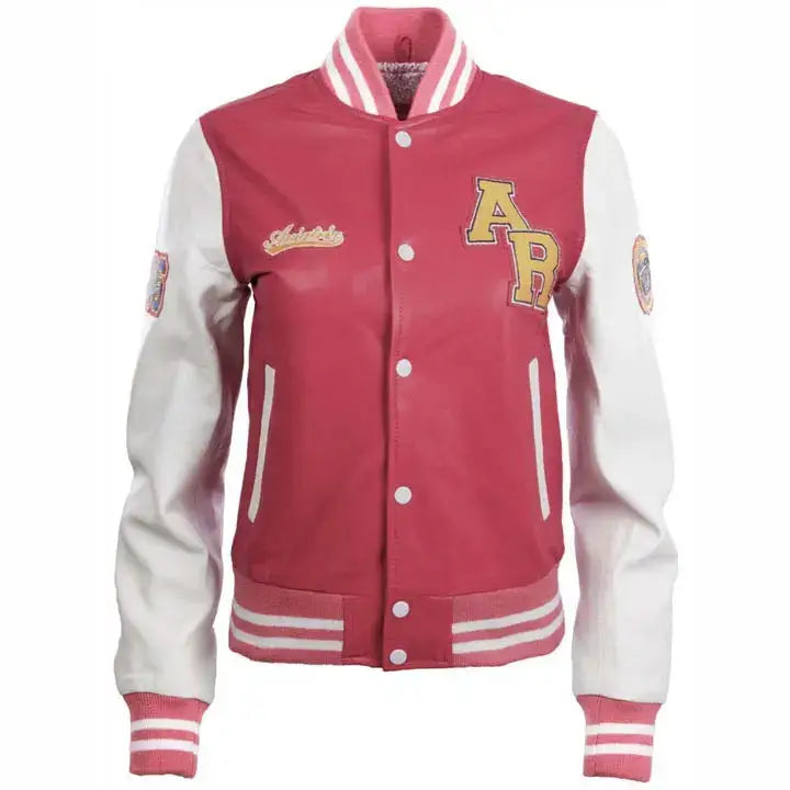 Women’s Leather Varsity Bomber Jacket