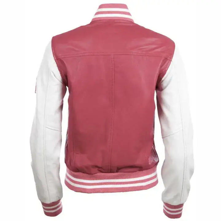 Women’s Leather Varsity Bomber Jacket