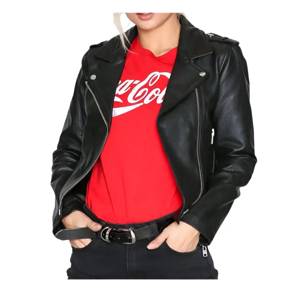 Women's Slim Fit Biker Leather Jacket