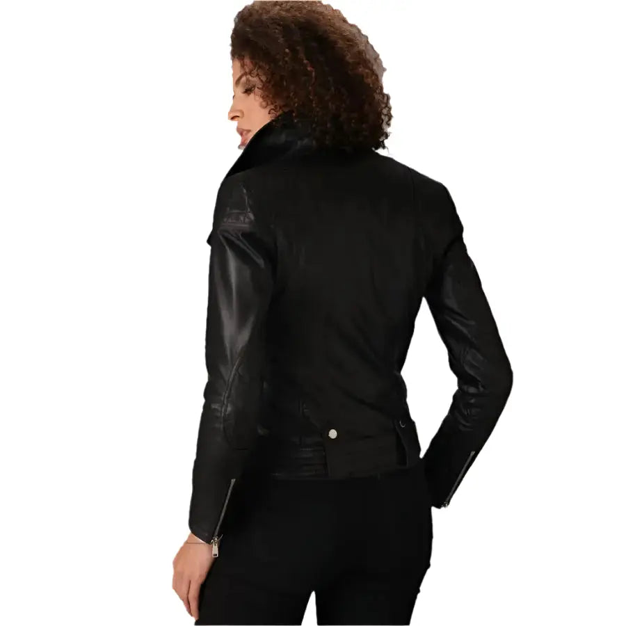Women's Black Lambskin Leather Jacket – Classic Style
