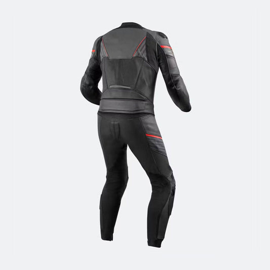 Redline Racer Black Leather Biker Suit