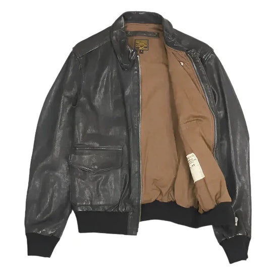 Men's Black A-2 Lambskin Leather Jacket