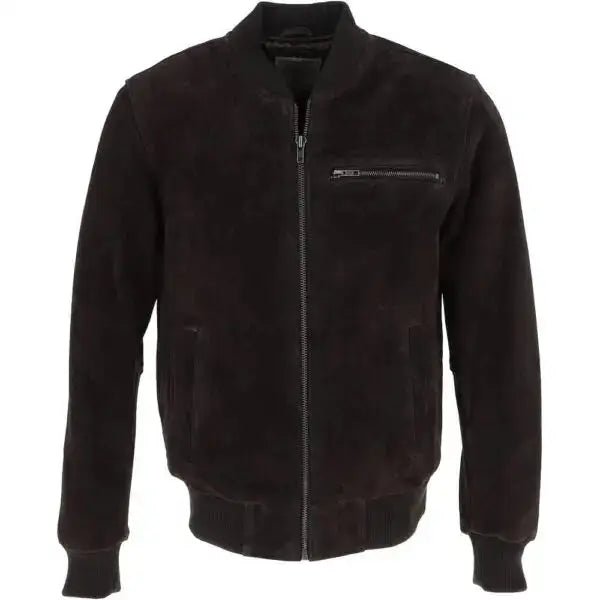 Men’s BlackShadow Suede Bomber Jacket