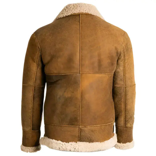 Mens Brown B3 Shearling Leather Jacket