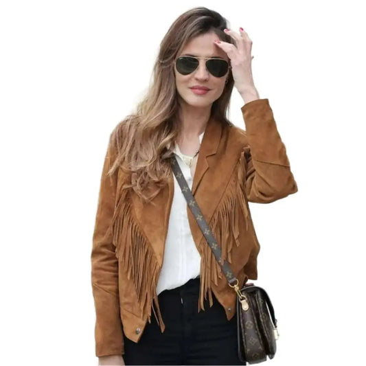 Women's Genuine Suede Leather Western Fringe Vintage Jacket