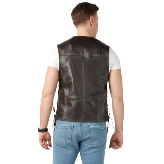 Handcrafted Vintage Leather Motorcycle Vest