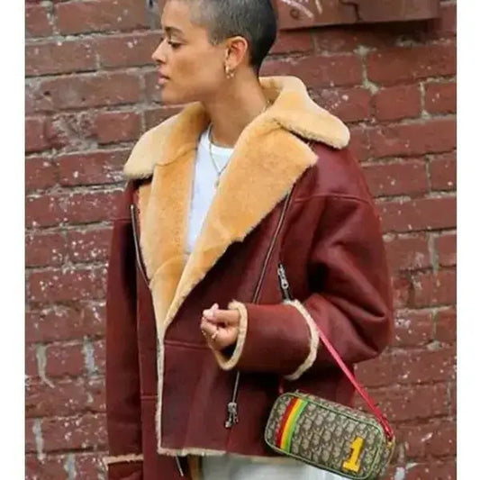 Women’s Julien Calloway Leather Shearling Jacket – Gossip Girl Inspired