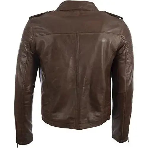 Mens Sheep Nappa Leather Biker Jacket