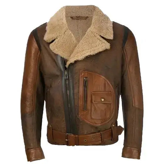 Men’s Aviator RAF B3 Leather Bomber Jacket – Classic Flight Style