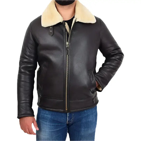 Men’s B3 Bomber Aviator Sheepskin Shearling Flying Coat