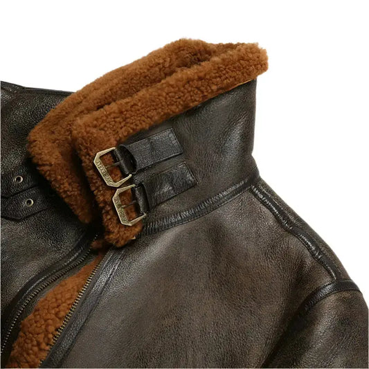Mens B3 Sheepskin Shearling Leather Bomber Jacket