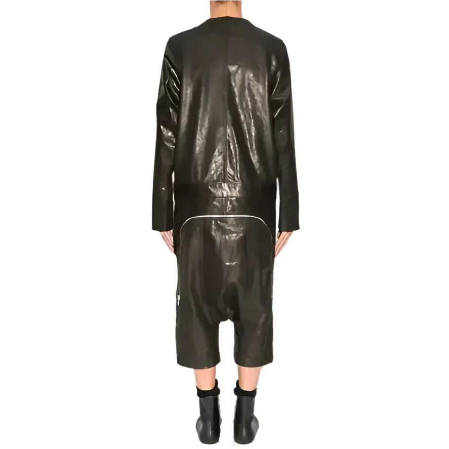 Men’s Black Leather Jumpsuit