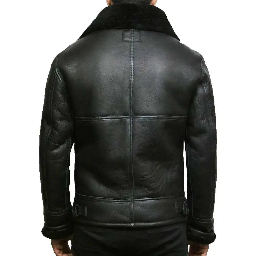 Mens Shearling Aviator Leather Jacket
