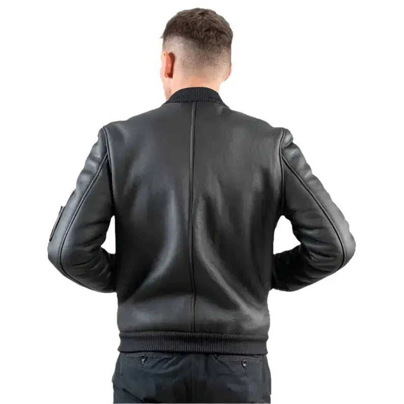 Men’s Black Sheepskin Aviator Jacket