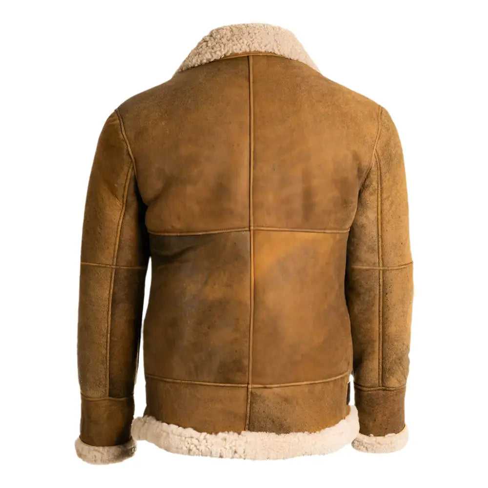 Mens Brown B3 Shearling Leather Aviator Jacket