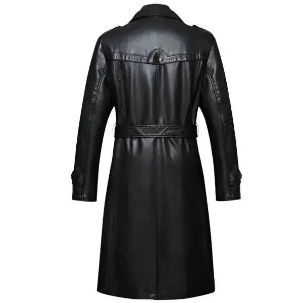 Mens Sheepskin Leather Trench Coat