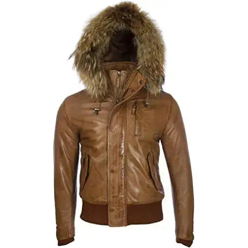 Mens Nappa Leather Bomber Jacket