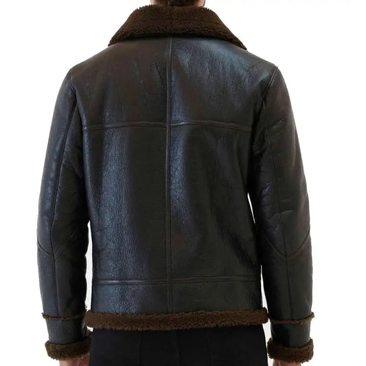 Men’s Tobacco Brown Aviator Shearling Bomber Jacket