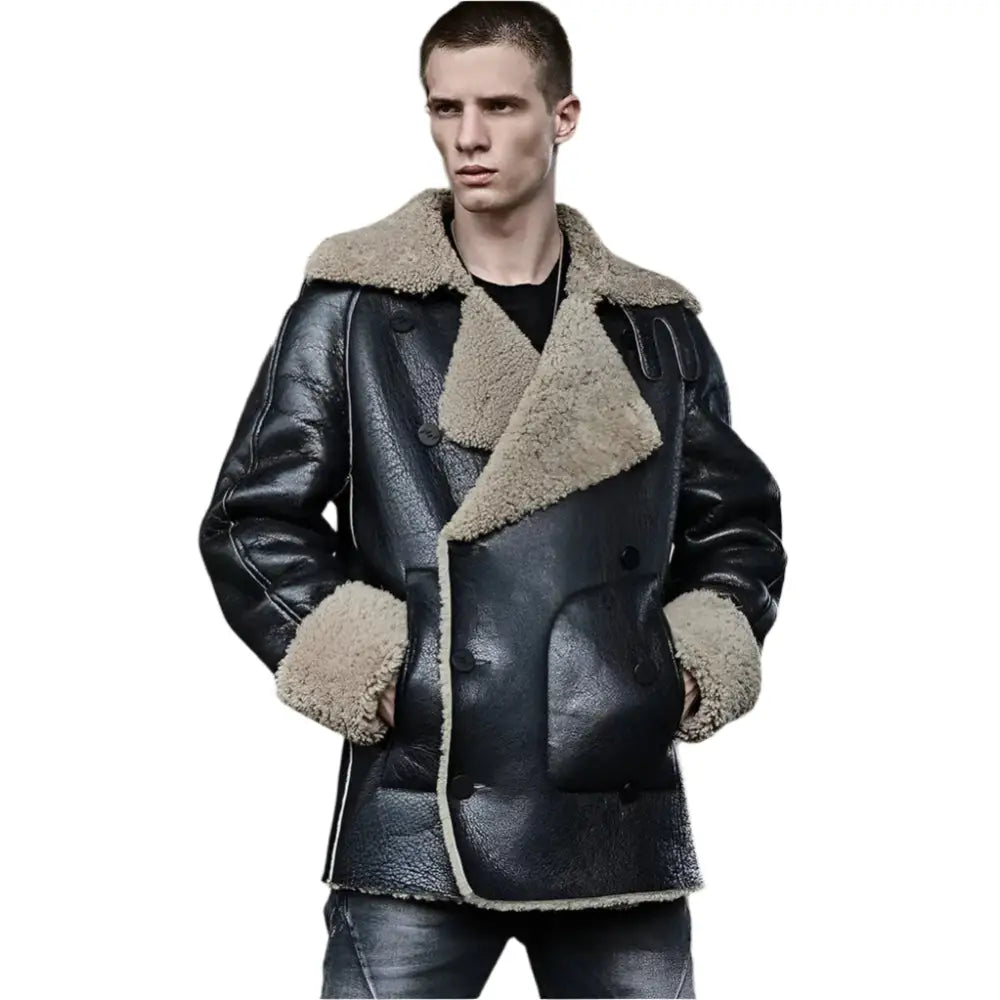 Mens Sheepskin Shearling Fur Coat