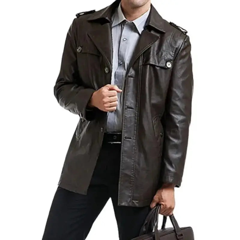 Men’s Black Motorcycle Leather Coat