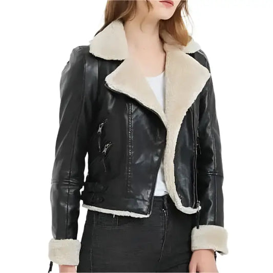 Women's Black B3 Shearling Bomber Jacket