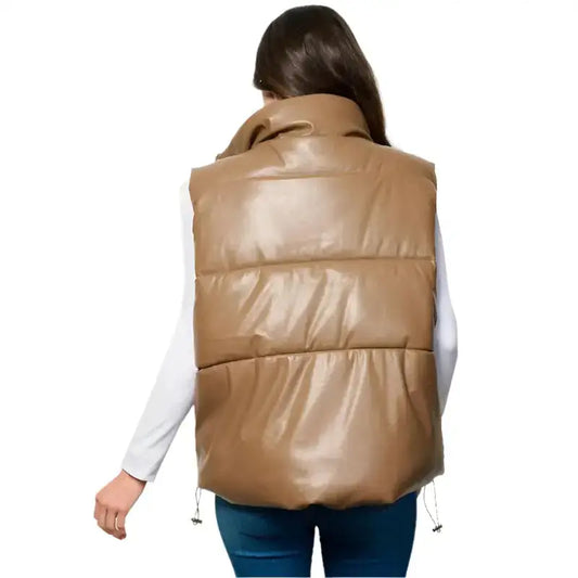 Women’s Khaki Puffer Vest