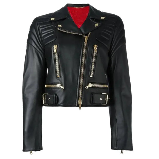 Women’s Moschino Cropped Biker Jacket
